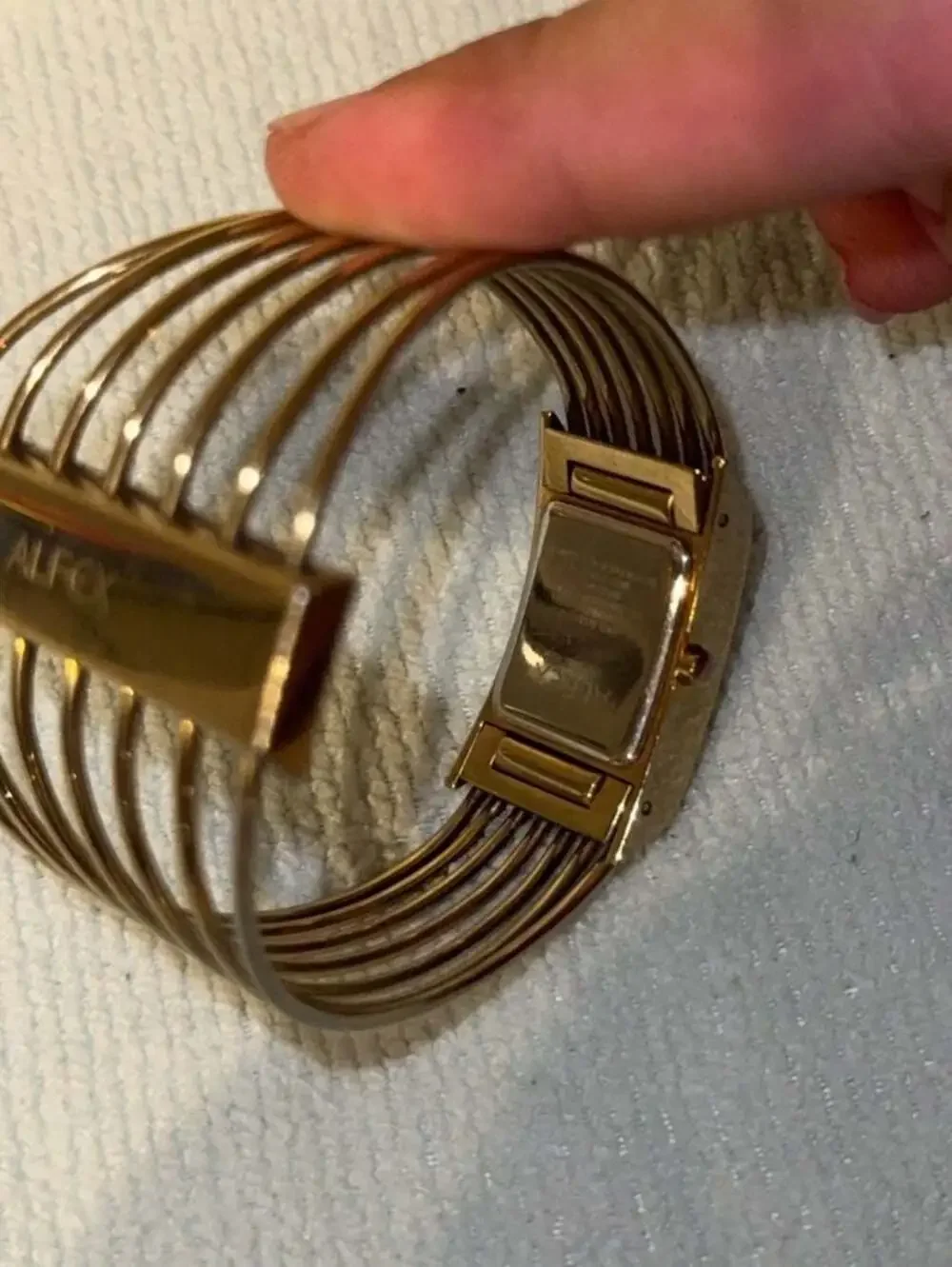 Alfex Design Emilie Vuilleumier Mod. Dep. 5580 Gold Tone Bangle Watch